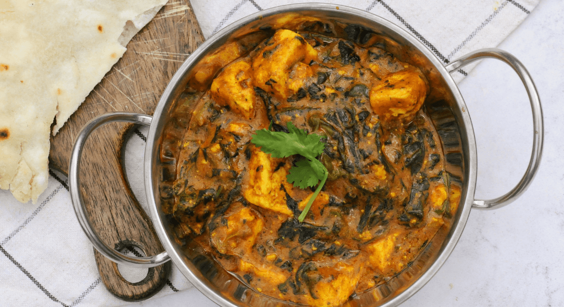 Spinach & Paneer Korma with Gluten Free Chapatis