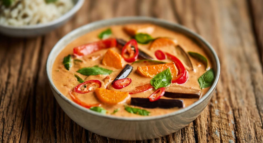 Mixed Vegetable Thai Red Curry with Brown Rice-image