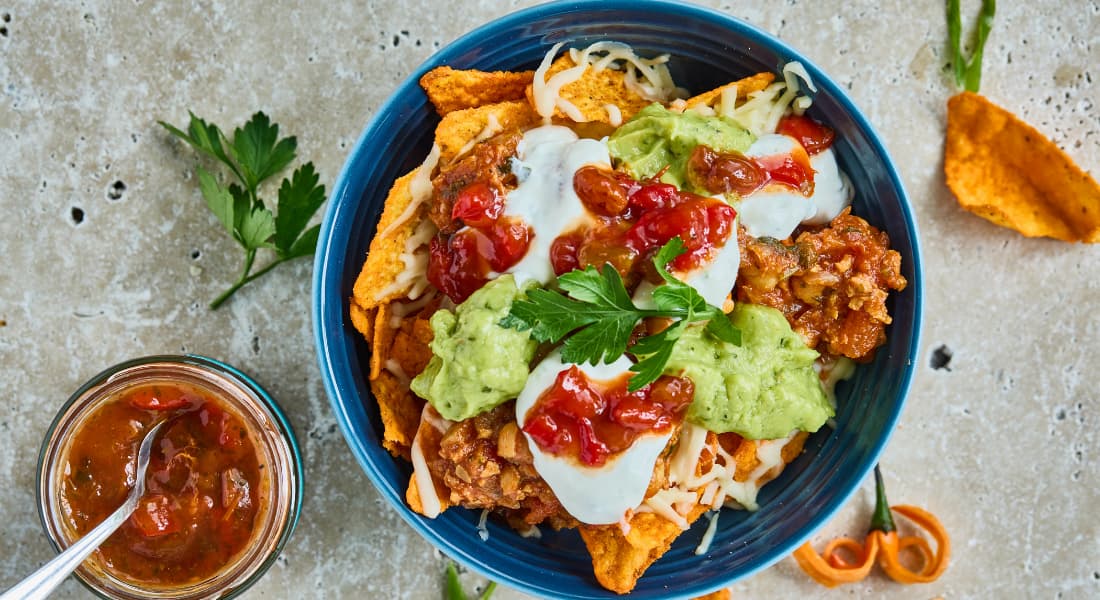 Vegan Chilli with Nachos & Spicy Salsa