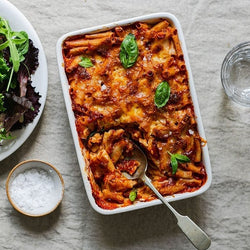 Bay's Kitchen Low FODMAP, Vegan Spicy Arrabbiata Pasta Bake