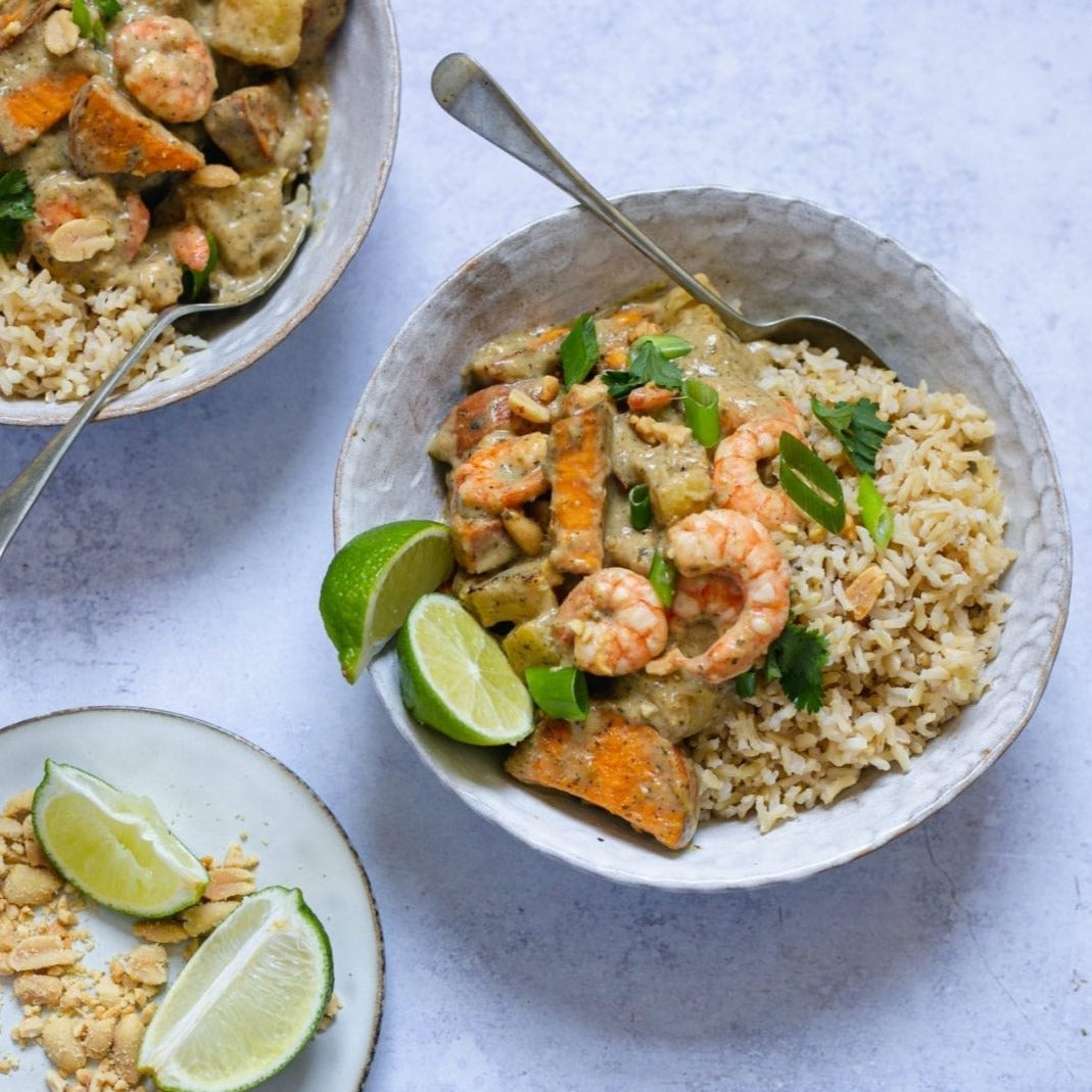 Low FODMAP Prawn and Pineapple Thai Massaman Curry by Emma Hatcher