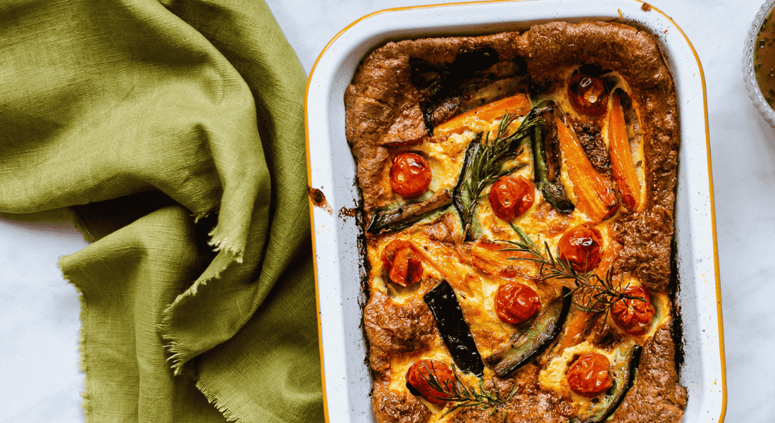 Carrot, Aubergine & Rosemary 'Toad in the Hole'