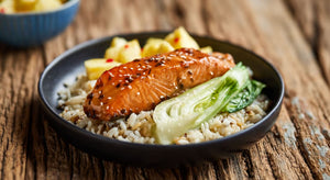 Teriyaki Salmon with Pineapple Salsa